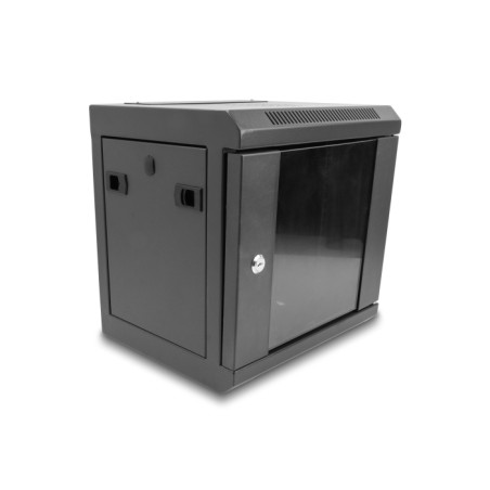 Delock 10″ Netzwerkschrank mit Glastür 6 HE schwarz