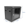 Delock 10″ Netzwerkschrank mit Glastür 6 HE schwarz