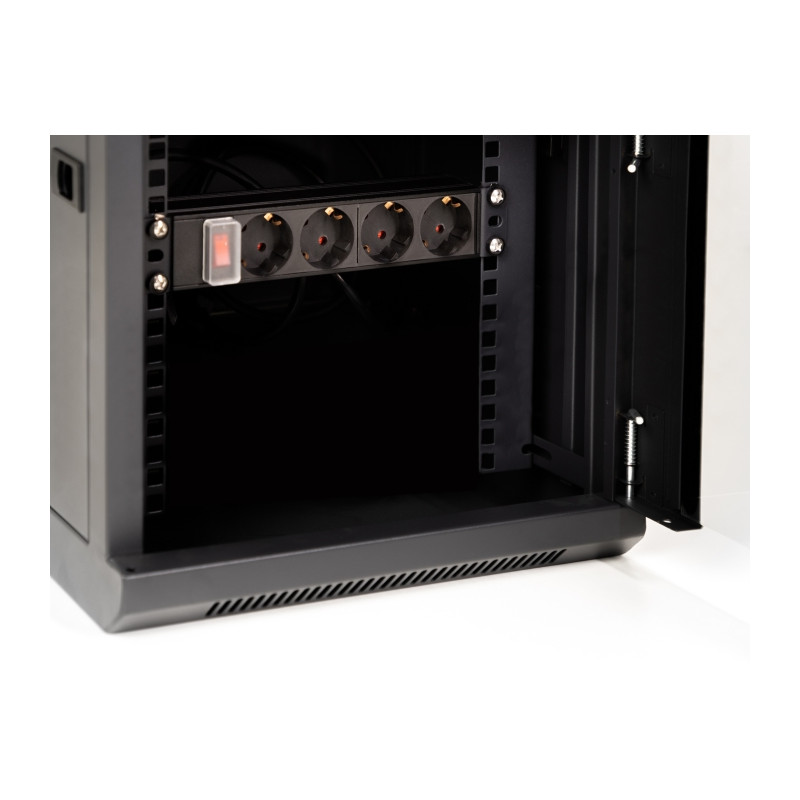 Delock 10″ Netzwerkschrank mit Glastür 6 HE schwarz