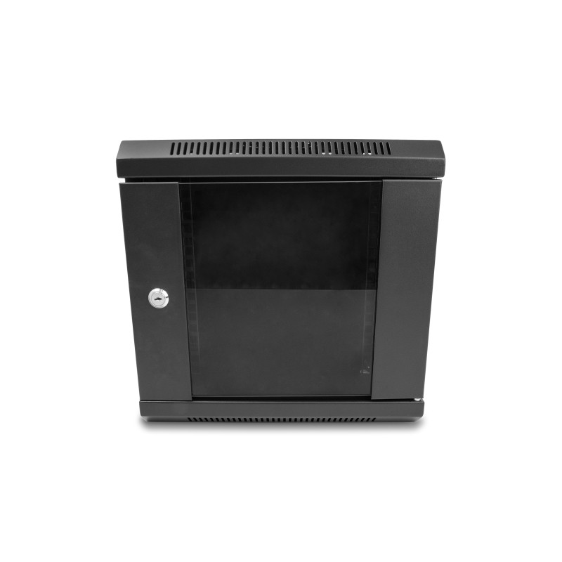 Delock 10″ Netzwerkschrank mit Glastür 6 HE schwarz