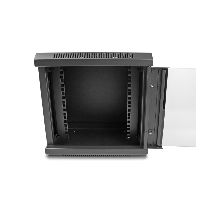 Delock 10″ Netzwerkschrank mit Glastür 6 HE schwarz