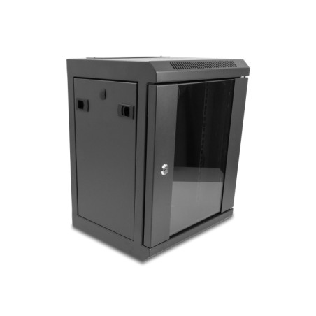 Delock 10″ Netzwerkschrank mit Glastür 8 HE schwarz