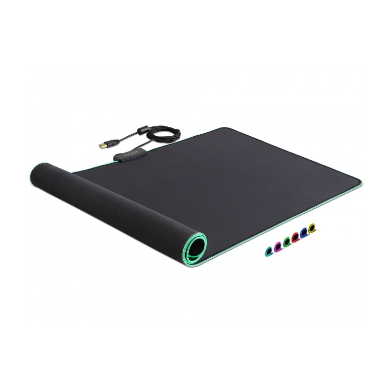 Delock USB Mauspad 920 x 303 x 3 mm mit RGB Beleuchtung