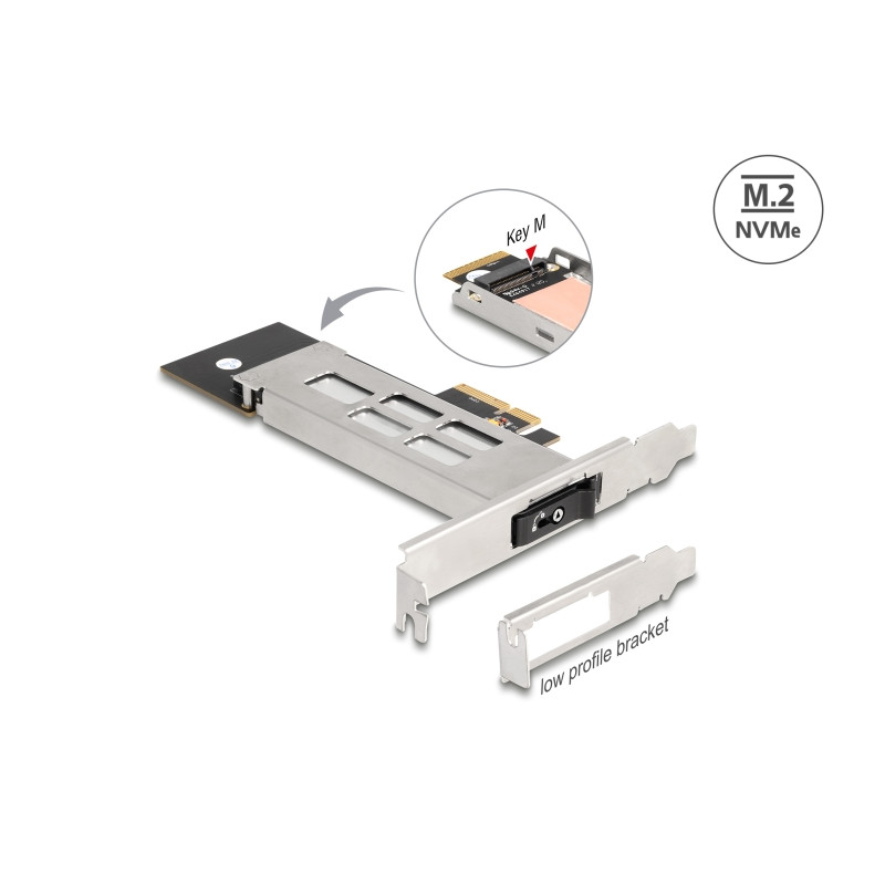 Delock Wechselrahmen PCI Express Karte für 1 x M.2 NVMe SSD - Low Profile Formfaktor