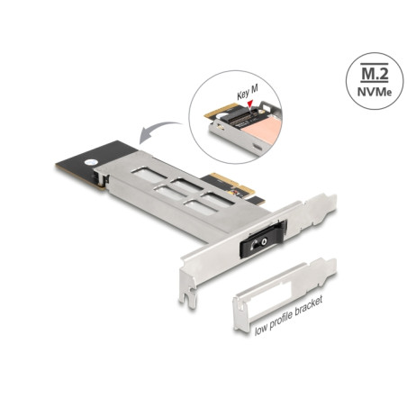 Delock Wechselrahmen PCI Express Karte für 1 x M.2 NVMe SSD - Low Profile Formfaktor