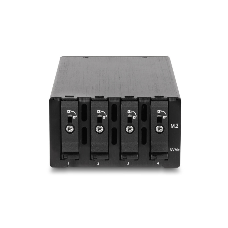 Delock Slim Bay Wechselrahmen für 4 x M.2 NVMe SSD mit Slim SAS SFF-8654 Anschluss