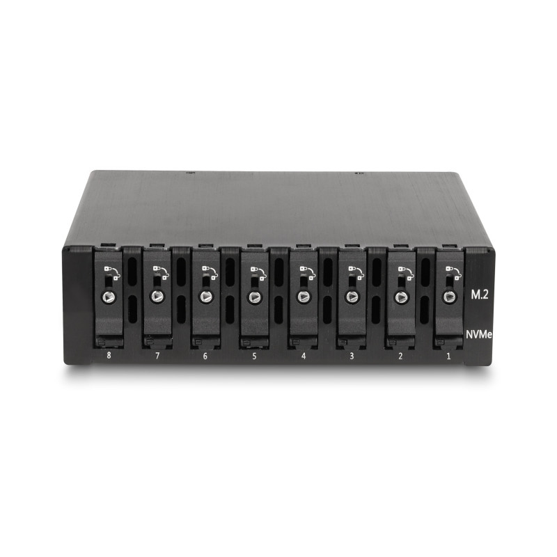 Delock 5.25″ Wechselrahmen für 8 x M.2 NVMe SSD mit Slim SAS SFF-8654 Anschluss