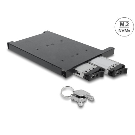 Delock Wechselrahmen für 2 x M.2 NMVe SSD mit SFF-8654 Anschluss für 12,7 mm Slim ODD Schacht