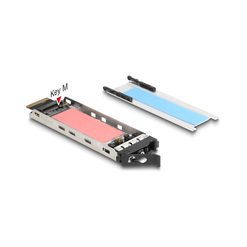 Delock Wechselrahmen für 2 x M.2 NMVe SSD mit SFF-8654 Anschluss für 12,7 mm Slim ODD Schacht