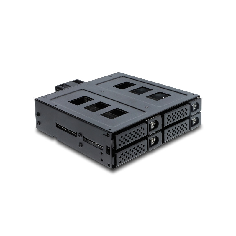Delock 5.25″ Wechselrahmen für 4 x 2.5″ SATA oder SAS HDD / SSD mit Schloss