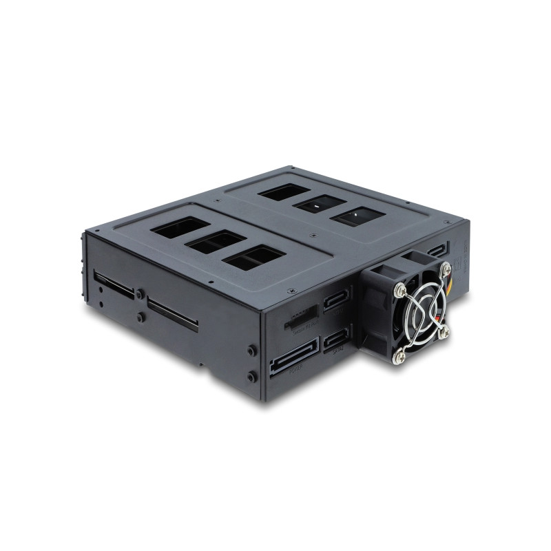 Delock 5.25″ Wechselrahmen für 4 x 2.5″ SATA oder SAS HDD / SSD mit Schloss