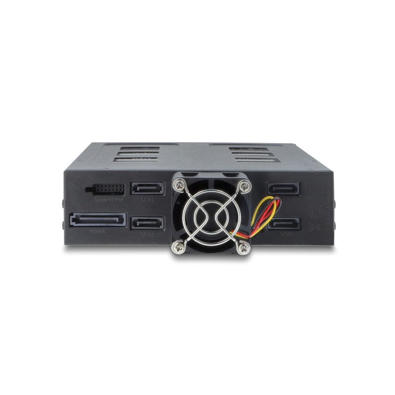 Delock 5.25″ Wechselrahmen für 4 x 2.5″ SATA oder SAS HDD / SSD mit Schloss
