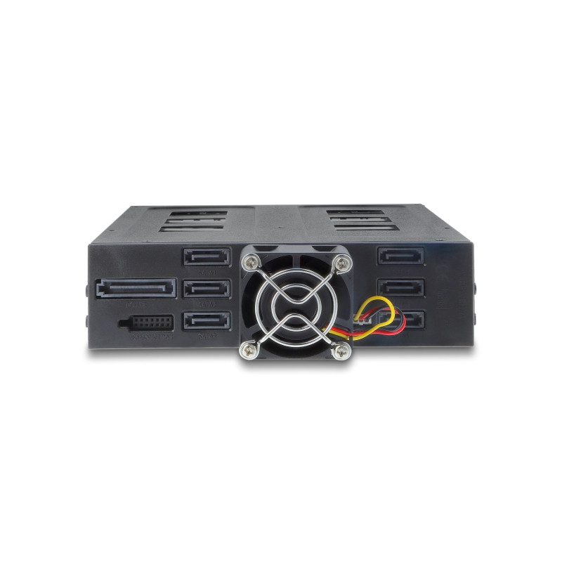 Delock 5.25″ Wechselrahmen für 6 x 2.5″ SATA oder SAS HDD / SSD mit Schloss