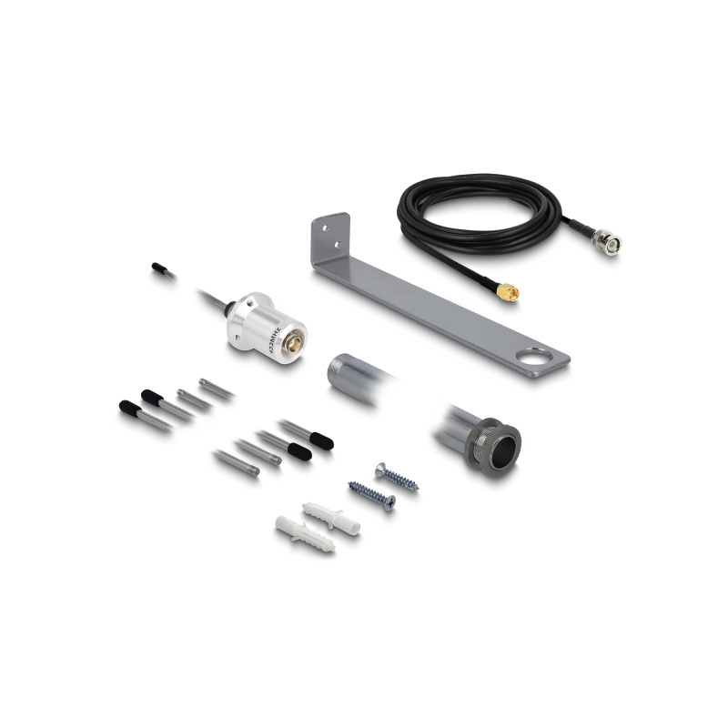 Delock 433 MHz Antenne SMA Stecker 3 dBi omnidirektional starr mit Anschlusskabel RG-58 C/U 3 m Wandmontage outdoor silber