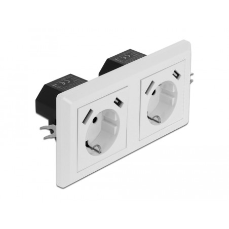 Delock 2-fach Einbausteckdose mit 4 x USB Typ-A Ladeport 2 x 2,8 A