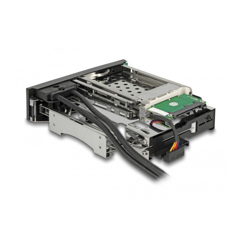 Delock 5.25″ Wechselrahmen für 1 x 2.5″ + 1 x 3.5″ SATA HDD + 2 x USB 3.0 Ports