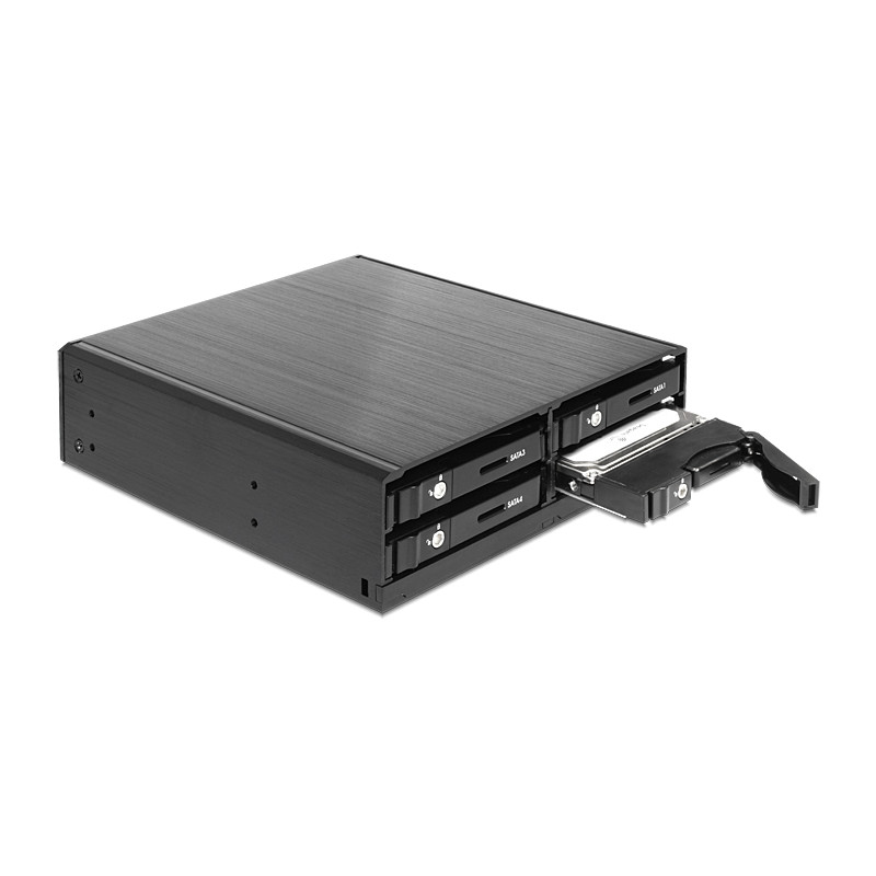 Delock 5.25″ Wechselrahmen für 4 x 2.5″ SATA HDD / SSD