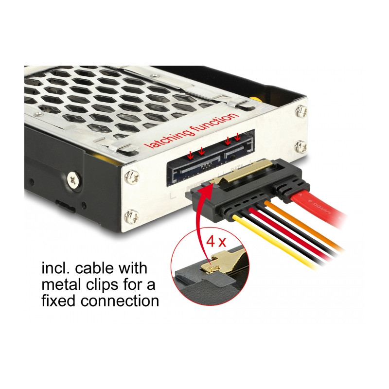 Delock 3.5″ Wechselrahmen für 1 x 2.5″ SATA / SAS HDD / SSD mit Vibrationsschutz