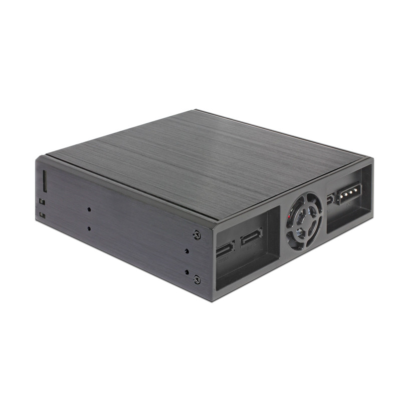 Delock 5.25″ Wechselrahmen für 1 x 5.25″ Slim Laufwerk + 2 x 2.5″ SATA HDD / SSD