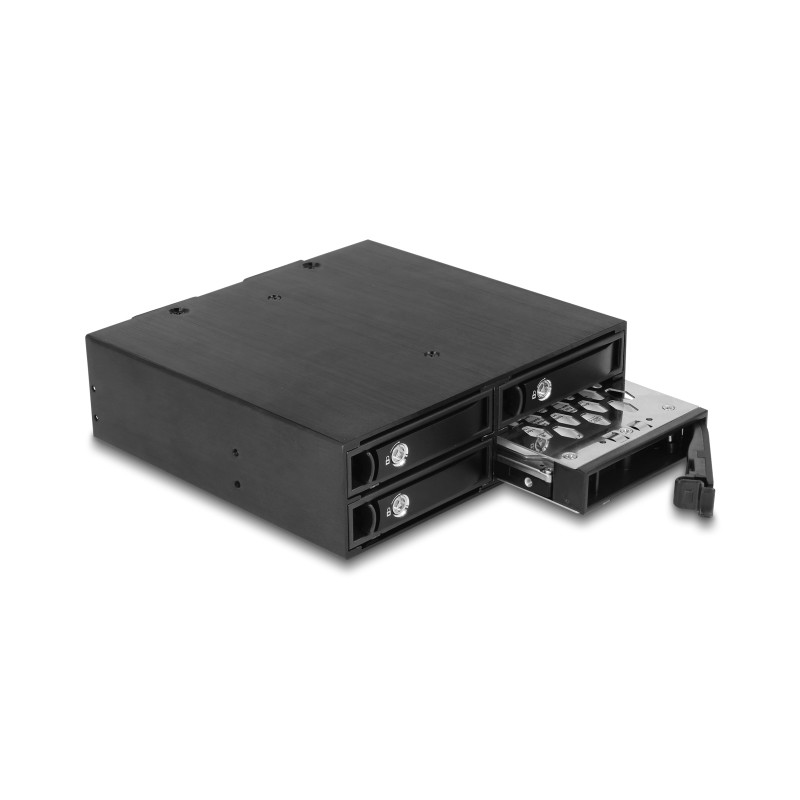 Delock 5.25″ Wechselrahmen für 4 x 2.5″ SATA / SAS HDD / SSD 12 Gb/s