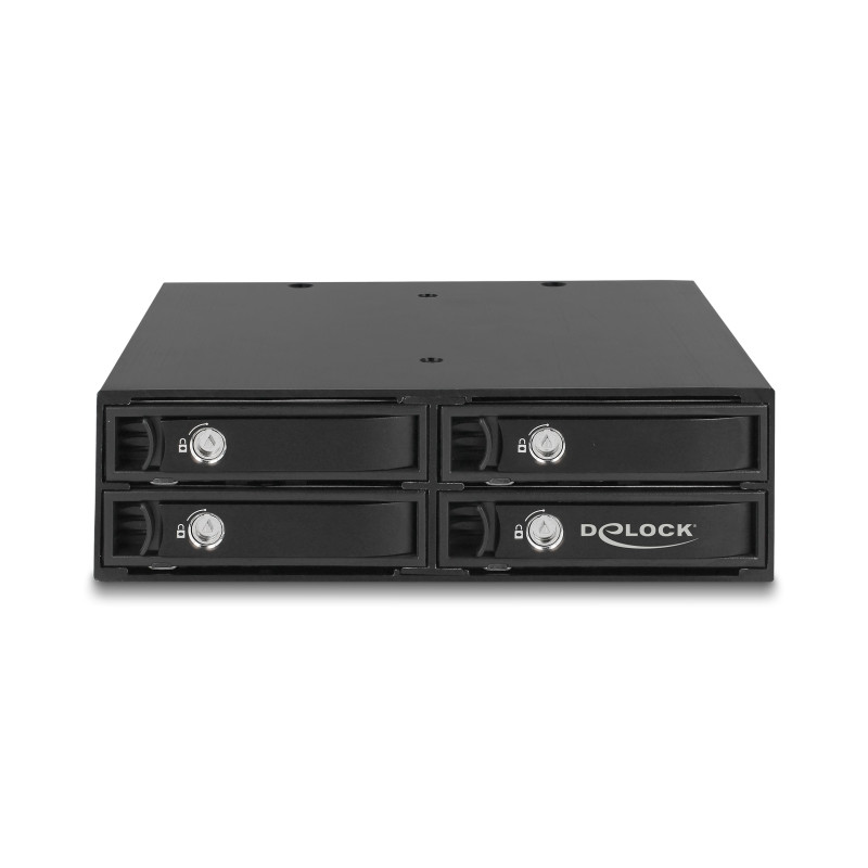 Delock 5.25″ Wechselrahmen für 4 x 2.5″ SATA / SAS HDD / SSD 12 Gb/s