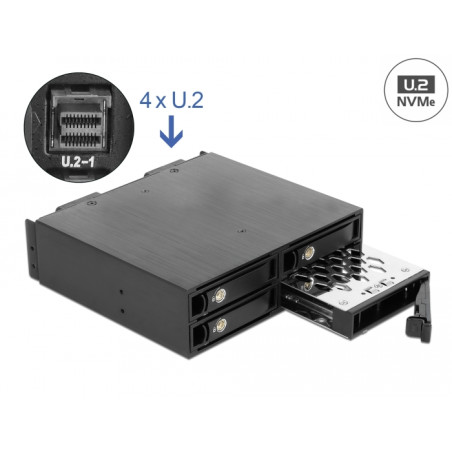 Delock 5.25″ Wechselrahmen für 4 x 2.5″ U.2 NVMe SSD mit abschließbaren Trays