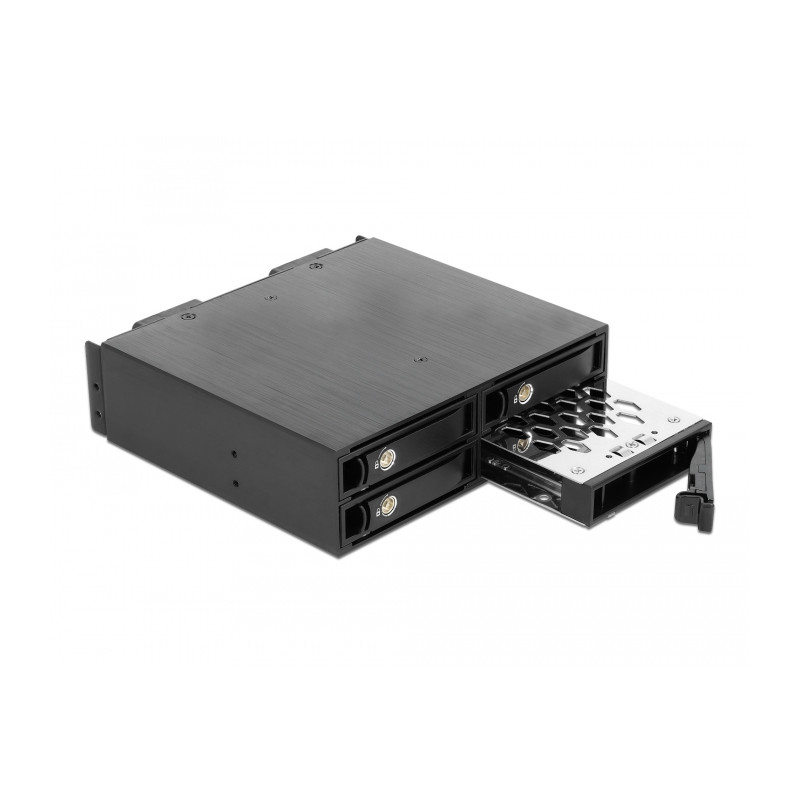 Delock 5.25″ Wechselrahmen für 4 x 2.5″ U.2 NVMe SSD mit abschließbaren Trays