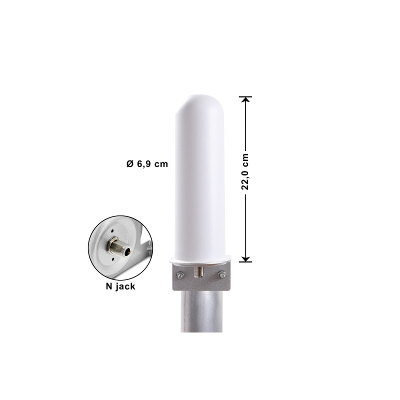 Delock LTE Antenne N Buchse 4 - 6 dBi 22 cm omnidirektional starr Wand- und Mastmontage weiß outdoor