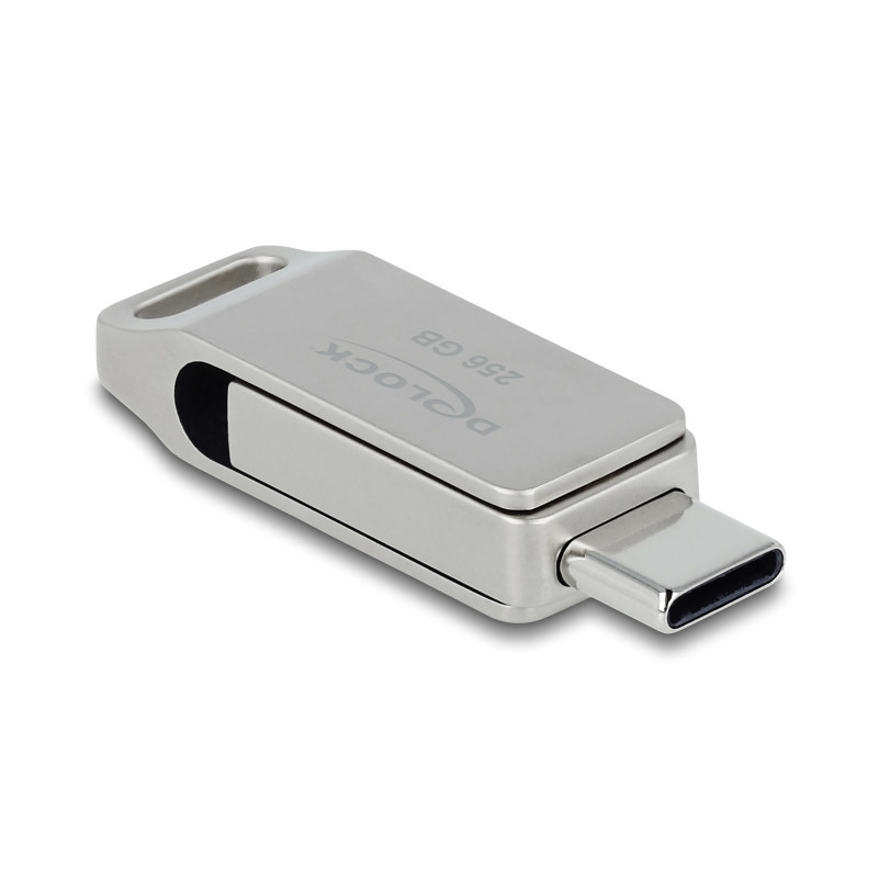 Delock USB 5 Gbps USB-C™ + Typ-A Speicherstick 256 GB - Metallgehäuse