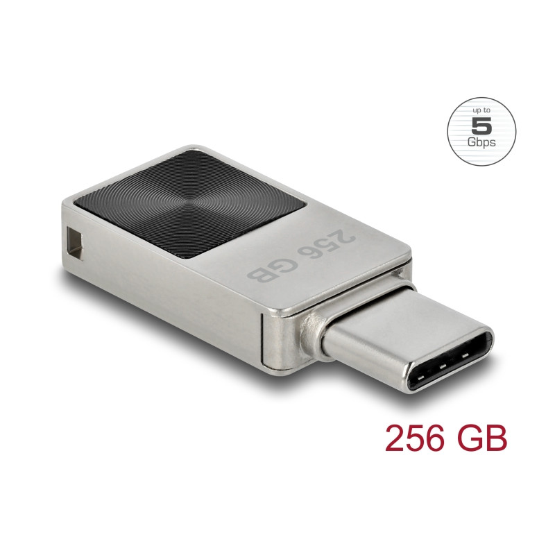 Delock Mini USB 5 Gbps USB-C™ Speicherstick 256 GB - Metallgehäuse