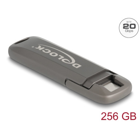 Delock USB 20 Gbps USB-C™ Speicherstick 256 GB, Lesegeschwindigkeit 1980 MB/s - Metallgehäuse