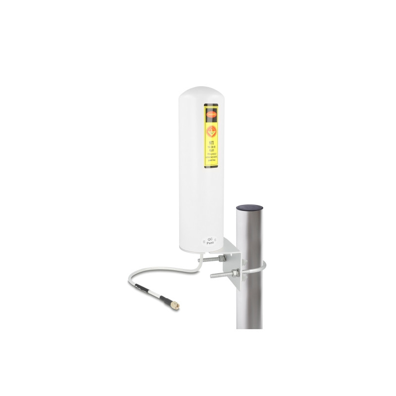 Delock 5G LTE Antenne SMA Stecker 3 - 5 dBi starr omnidirektional Wand- und Mastmontage outdoor weiß