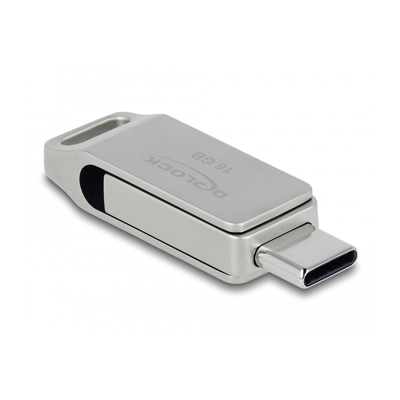 Delock USB 5 Gbps USB-C™ + Typ-A Speicherstick 16 GB - Metallgehäuse