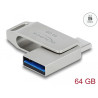 Delock USB 5 Gbps USB-C™ + Typ-A Speicherstick 64 GB - Metallgehäuse