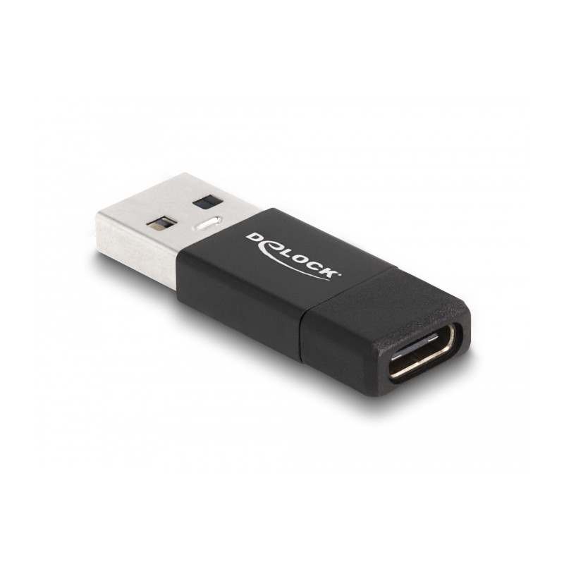 Delock USB 3.2 Gen 2 Adapter USB Typ-A Stecker zu USB Type-C™ Buchse aktiv schwarz