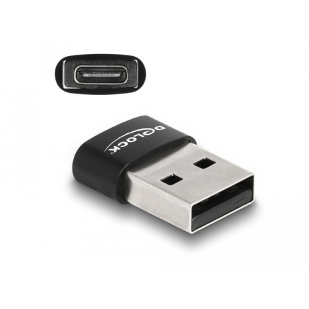 Delock USB 2.0 Adapter USB Typ-A Stecker zu USB Type-C™ Buchse schwarz