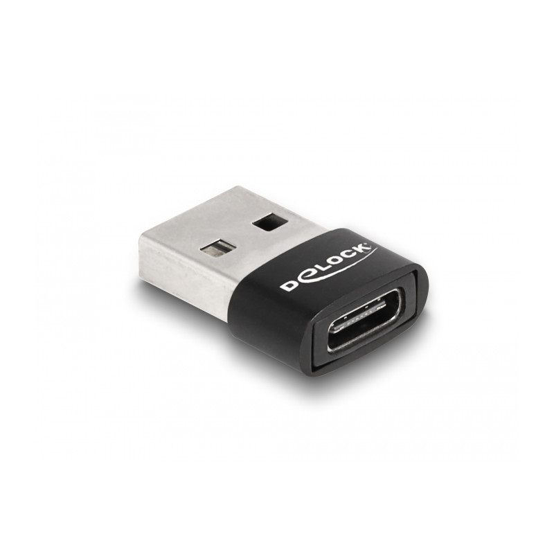 Delock USB 2.0 Adapter USB Typ-A Stecker zu USB Type-C™ Buchse schwarz