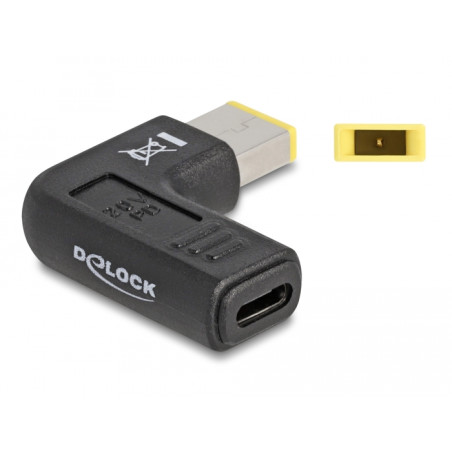 Delock Adapter für Notebook Ladekabel USB Type-C™ Buchse zu Lenovo 11,0 x 4,5 mm Stecker 90° gewinkelt