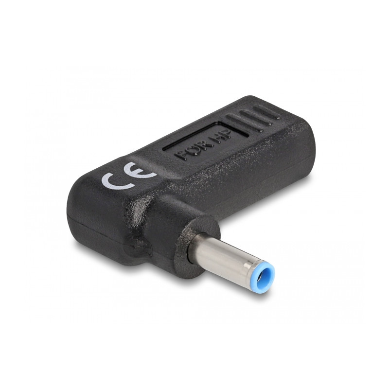Delock Adapter für Notebook Ladekabel USB Type-C™ Buchse zu HP 4,5 x 3,0 mm Stecker 90° gewinkelt