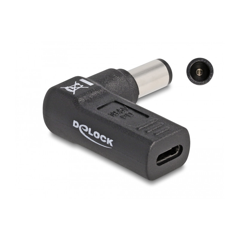 Delock Adapter für Notebook Ladekabel USB Type-C™ Buchse zu HP 7,4 x 5,0 mm Stecker 90° gewinkelt