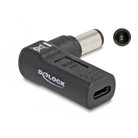 Delock Adapter für Notebook Ladekabel USB Type-C™ Buchse zu HP 7,4 x 5,0 mm Stecker 90° gewinkelt