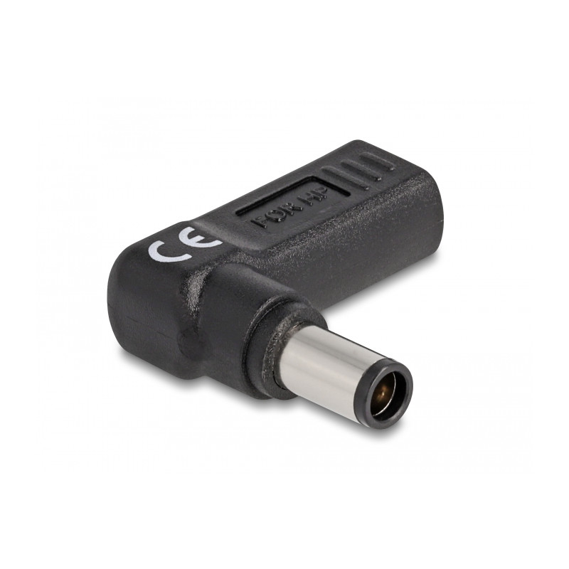 Delock Adapter für Notebook Ladekabel USB Type-C™ Buchse zu HP 7,4 x 5,0 mm Stecker 90° gewinkelt