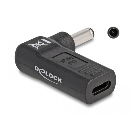 Delock Adapter für Notebook Ladekabel USB Type-C™ Buchse zu Dell 4,5 x 3,0 mm Stecker 90° gewinkelt