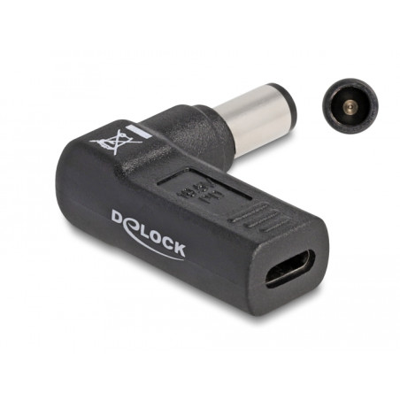Delock Adapter für Notebook Ladekabel USB Type-C™ Buchse zu Dell 7,4 x 5,0 mm Stecker 90° gewinkelt