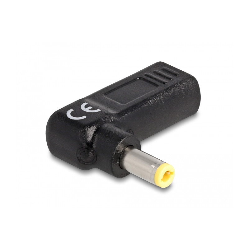 Delock Adapter für Notebook Ladekabel USB Type-C™ Buchse zu 5,5 x 2,5 mm Stecker 90° gewinkelt