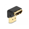 Delock HDMI Adapter Stecker zu Buchse 90° unten gewinkelt 8K 60 Hz Metall