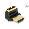 Delock HDMI Adapter Stecker zu Buchse 90° oben gewinkelt 8K 60 Hz Metall
