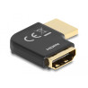 Delock HDMI Adapter Stecker zu Buchse 90° links gewinkelt 8K 60 Hz Metall
