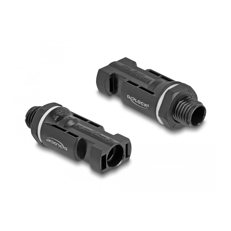 Delock DL4 Solar Konnektoren zum Crimpen, Stecker und Buchse, schwarz 2 Stück