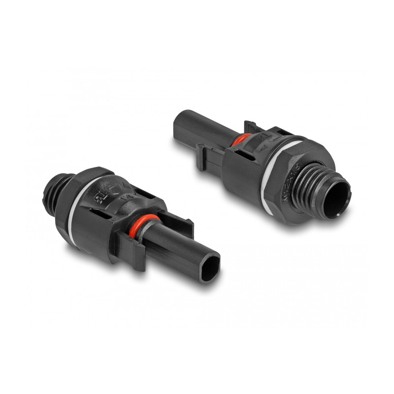 Delock DL4 Solar Konnektoren zum Crimpen, Stecker und Buchse, schwarz 2 Stück